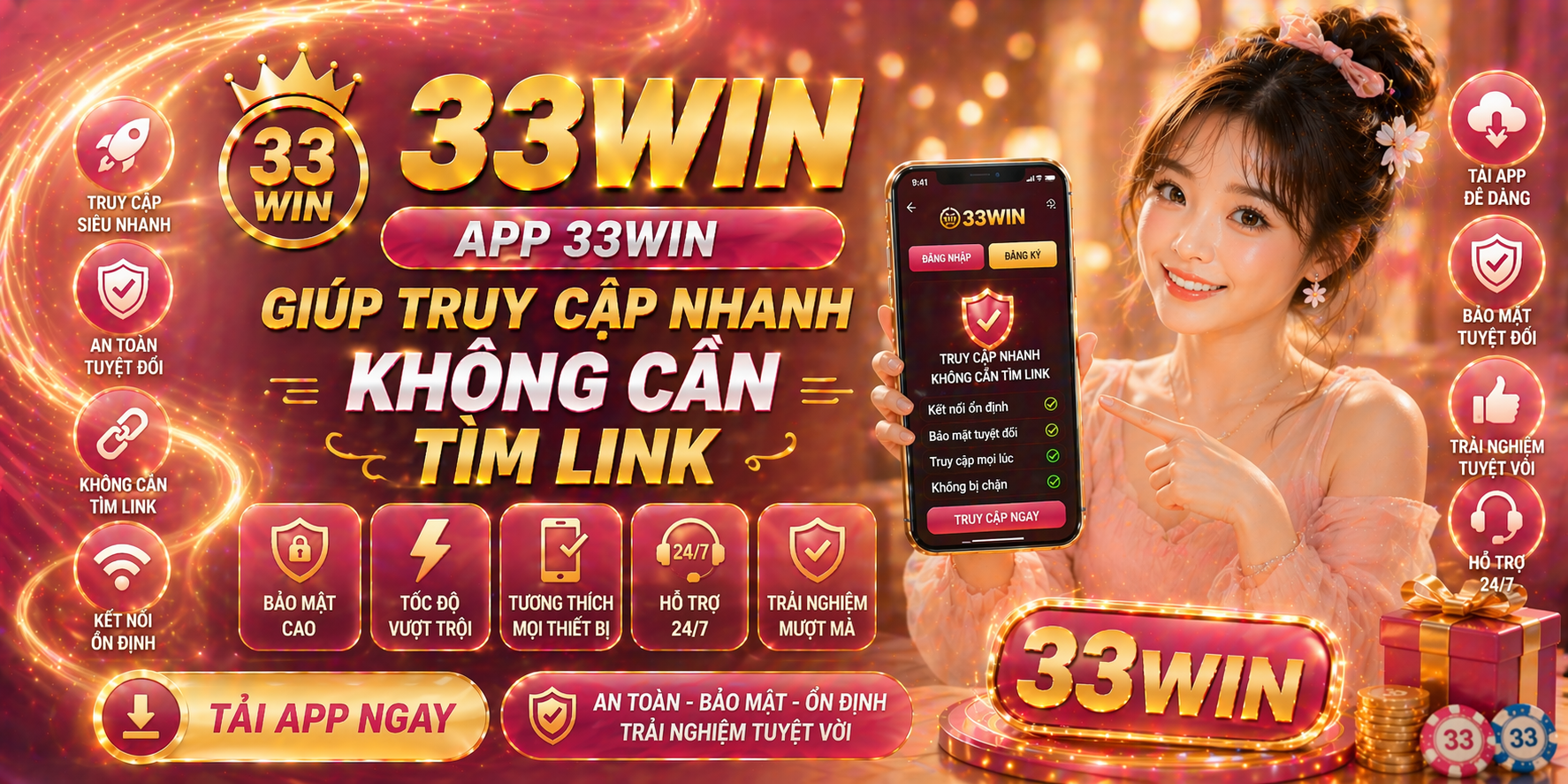 App 33Win giúp truy cập nhanh không cần tìm link