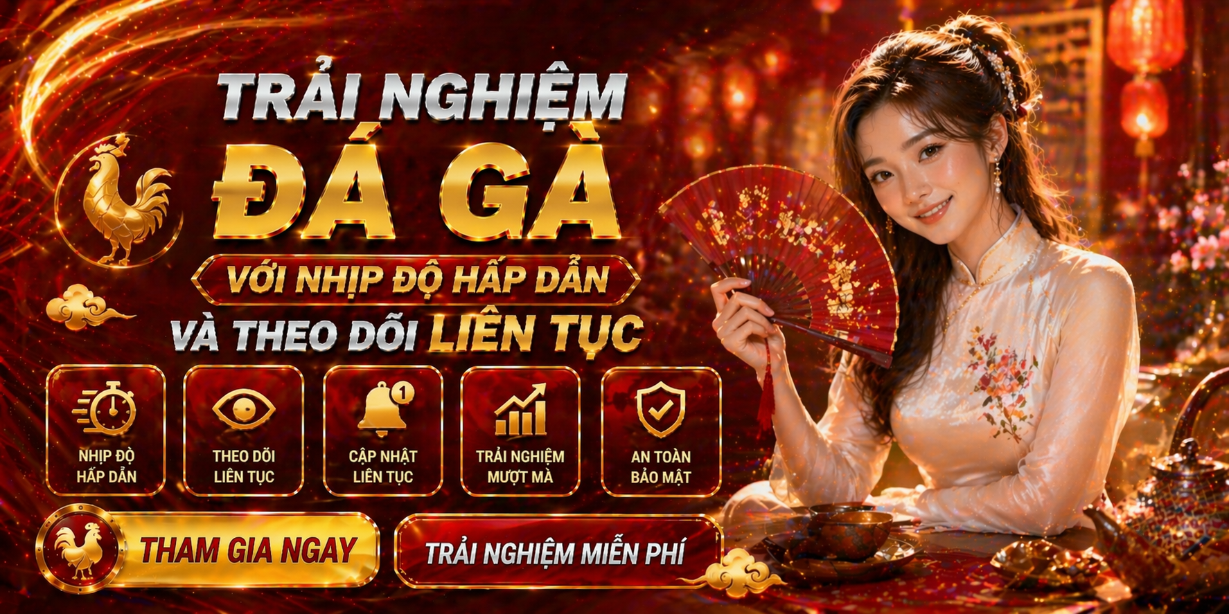 Trải nghiệm đá gà với nhịp độ hấp dẫn và theo dõi liên tục