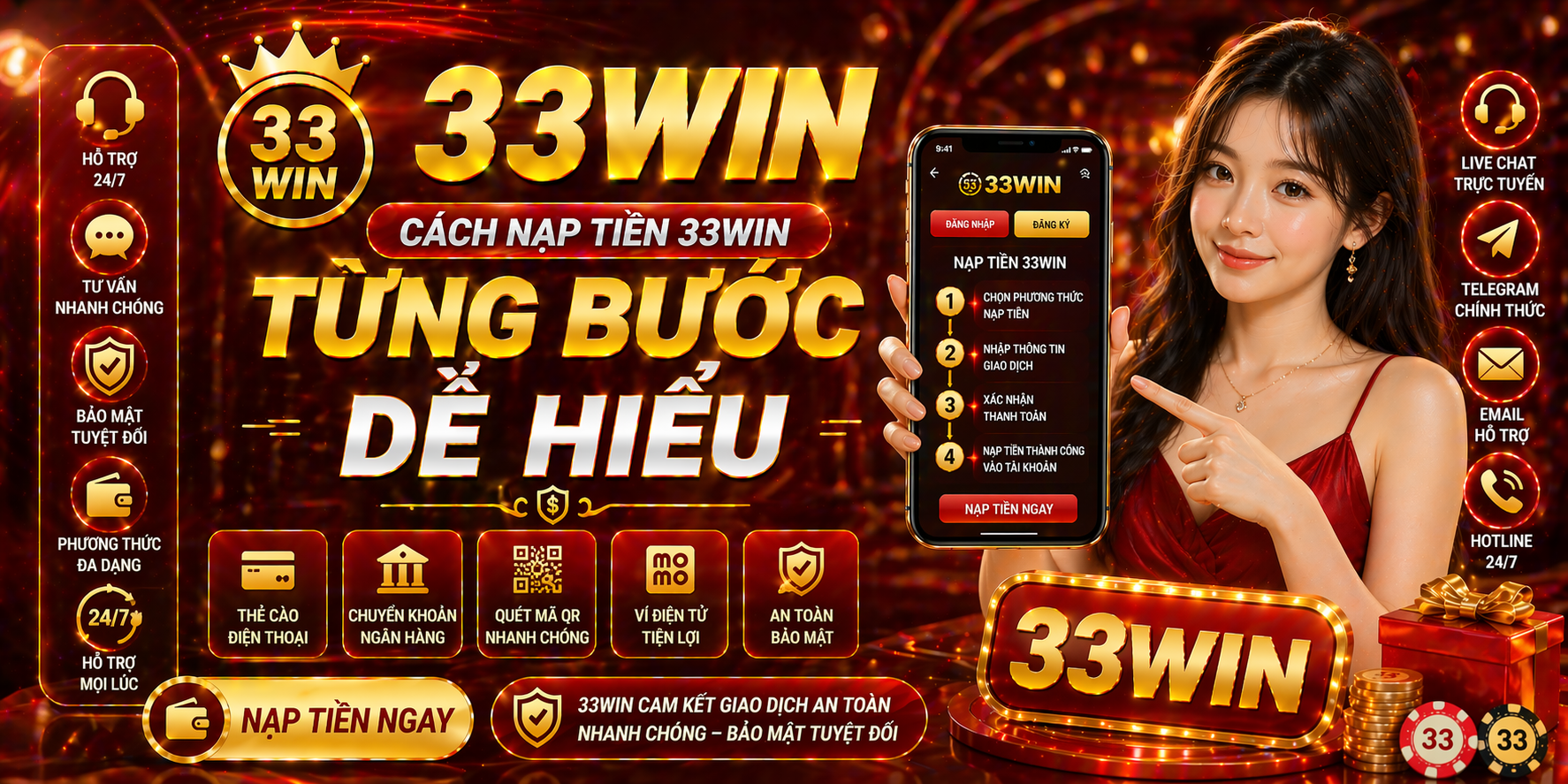Cách nạp tiền 33Win từng bước dễ hiểu