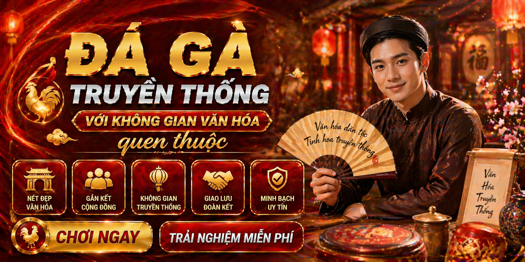 Đá gà truyền thống với không gian văn hóa quen thuộc