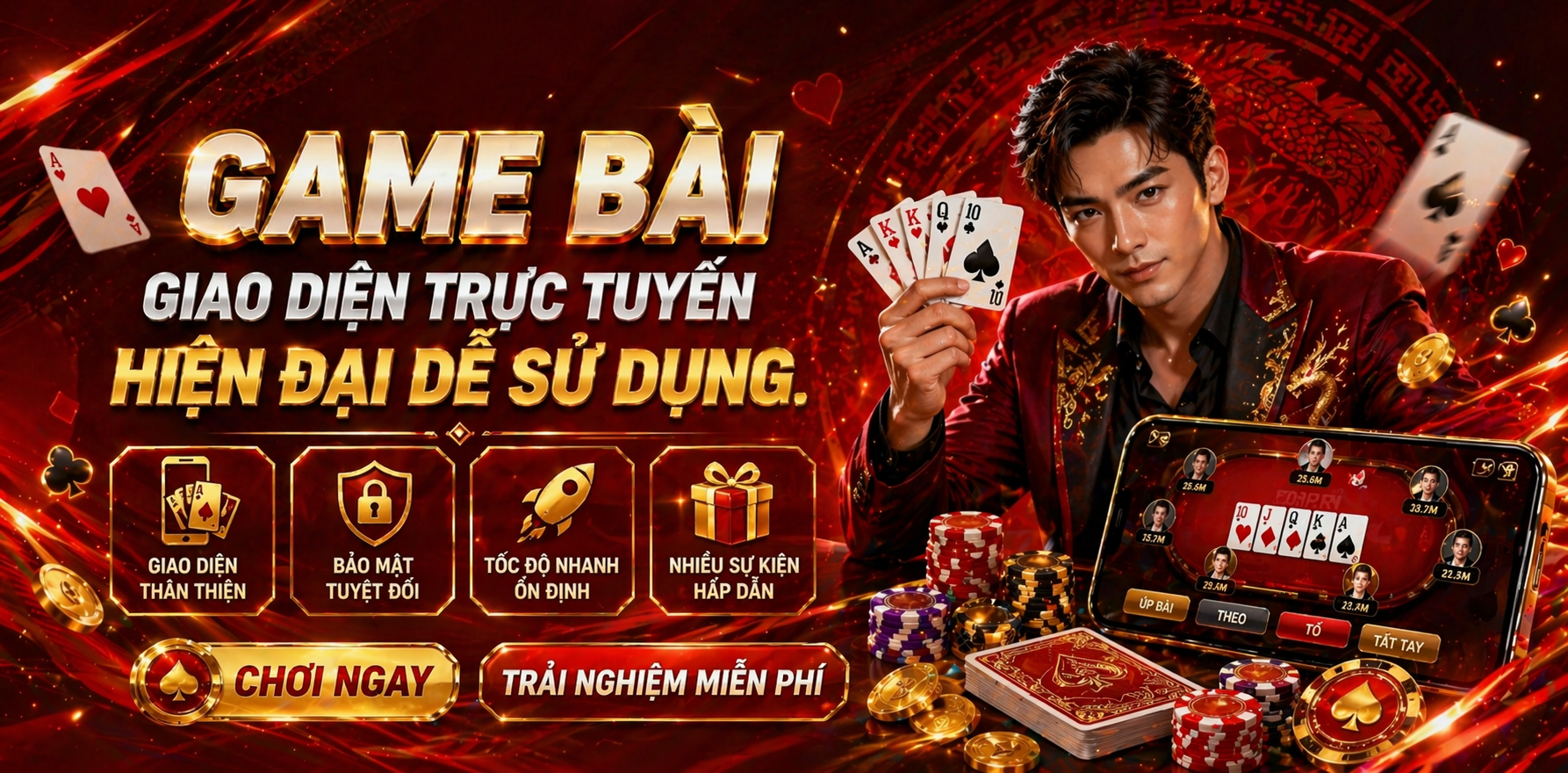 Game bài giao diện trực tuyến hiện đại dễ sử dụng