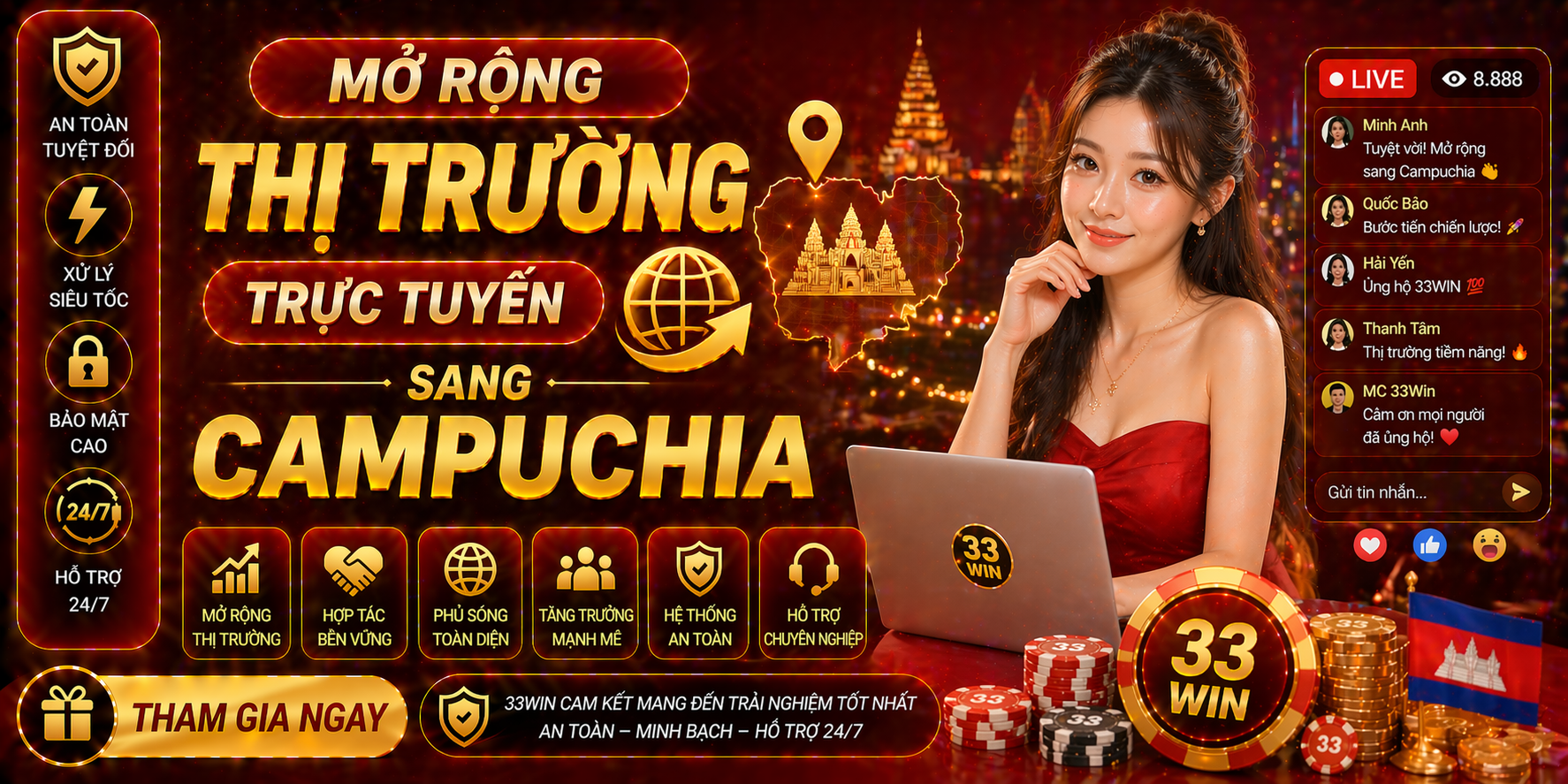 Mở rộng thị trường trực tuyến sang Campuchia