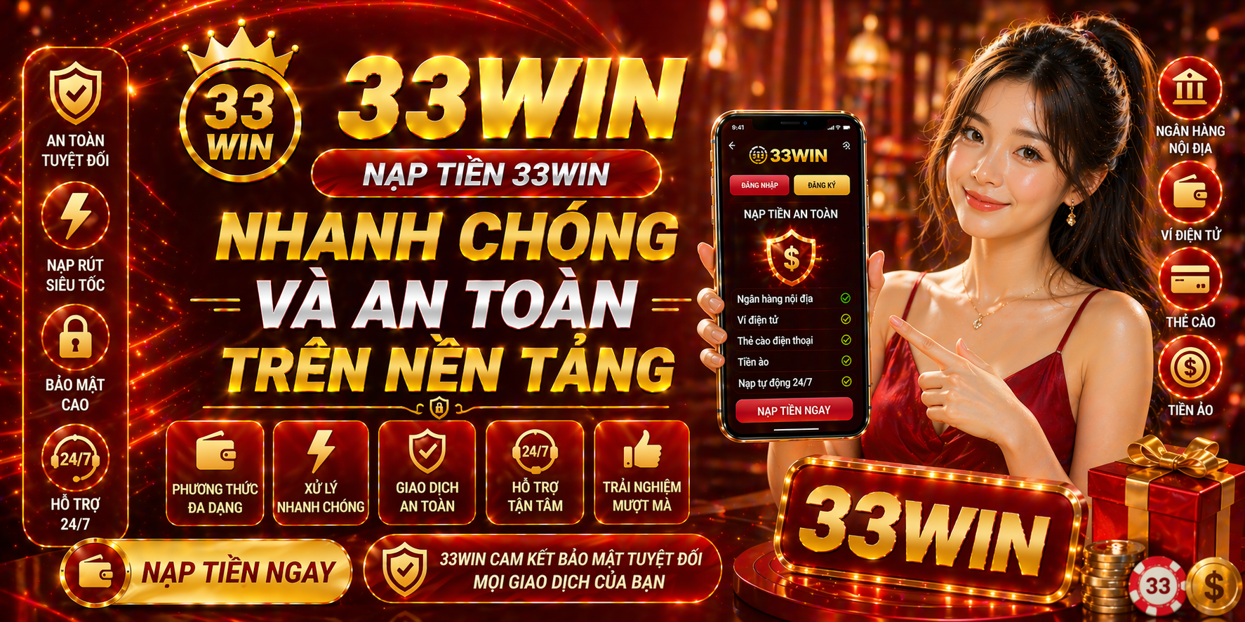 Nạp tiền 33Win nhanh chóng và an toàn trên nền tảng