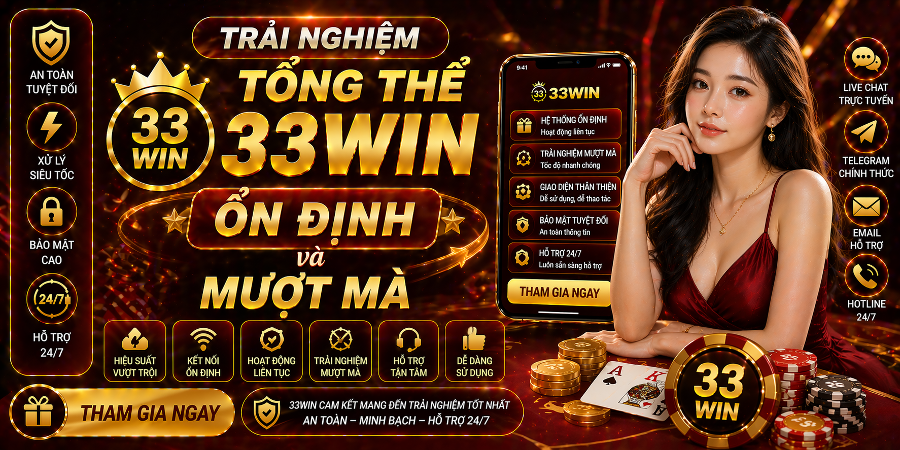 Trải nghiệm tổng thể 33Win ổn định và mượt mà